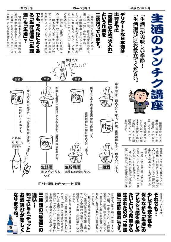 酒の新茶屋会報「のんべえ毎日」2015年6月号-2
