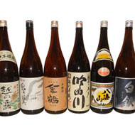 金草鞋(1800ml)&金鶴(1800ml)&白銀(1800ml)&銀の翼(1800ml)&八海山(1800ml)&吟田川(1800ml)セット