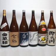 金草鞋(1800ml)&金鶴(1800ml)&白銀(1800ml)&銀の翼(1800ml)&八海山(1800ml)&吟田川(1800ml)セット
